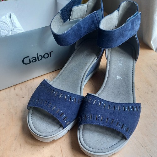 Gabor blue suede - wedge, sandles
