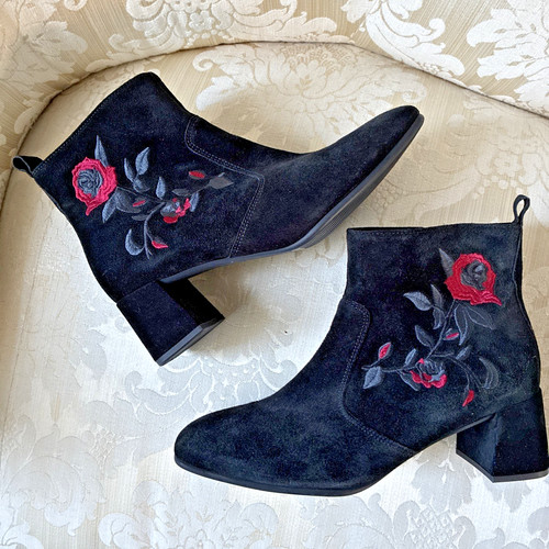 Gabor black suede ankle - gabor,