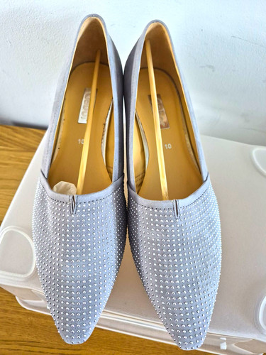 Gabor silver suede court heels - gabor,