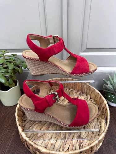 Gabor womens red suede - suede, wedge
