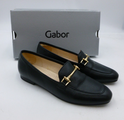 Gabor black leather low heel - gabor,