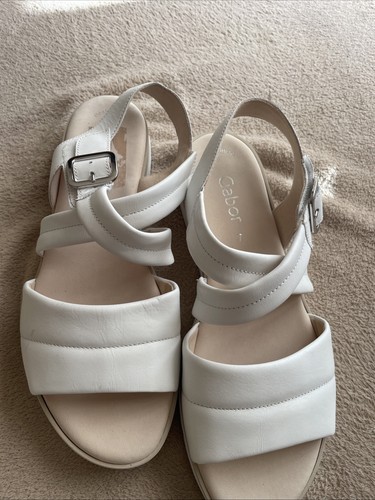 Gabor smooth white - white, leather