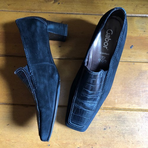 Gabor black suede and leather - black,