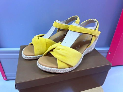 Gabor yellow suede - yellow, wedge