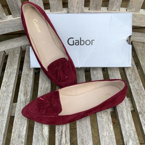 Gabor burgundy suede shoes - gabor,