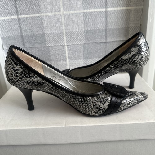 Grey mock croc kitten heel - grey,