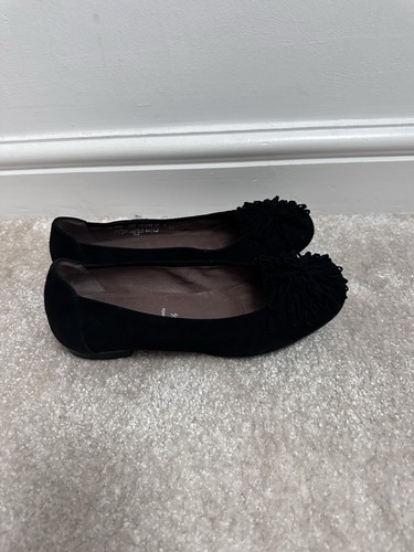 Gabor black suede ballet - gabor,