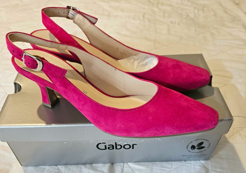 Gabor pink suede slingback mid - suede,
