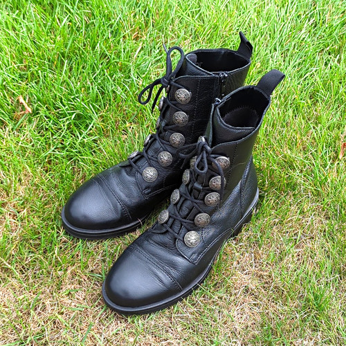 Gabor black leather combat - gabor,