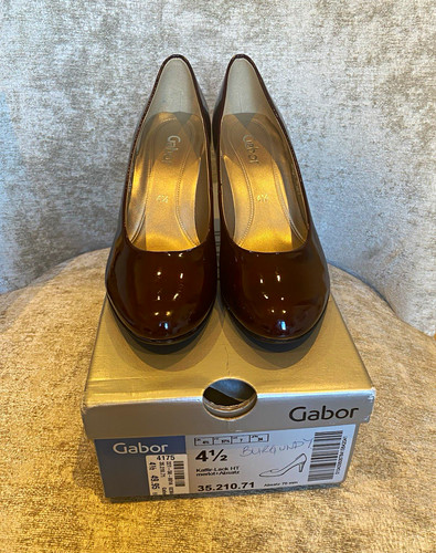 Gabor burgundy patent leather - burgundy,