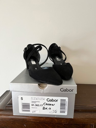 Gabor black suede - black, heel