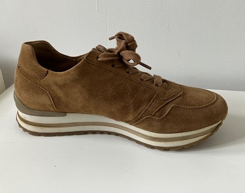 Gabor dark tan suede trainers - dark,