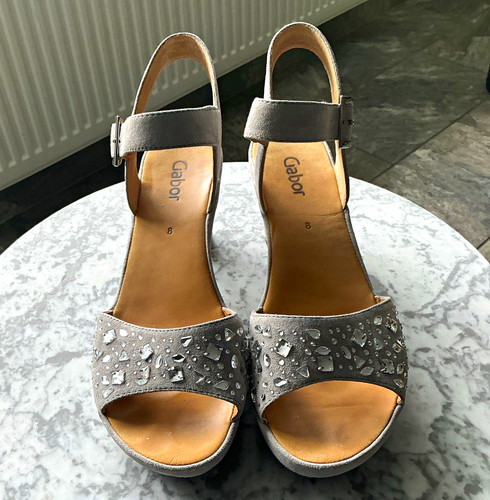 Gabor grey suede embellished - gabor,