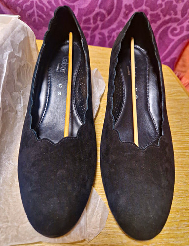 Gabor black suede court heels - gabor,