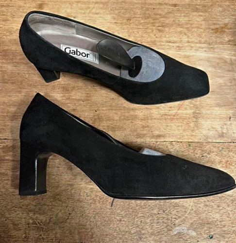 Gabor black suede square - black, toe