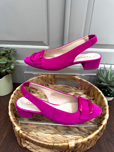 Gabor pink suede slingback - pink,