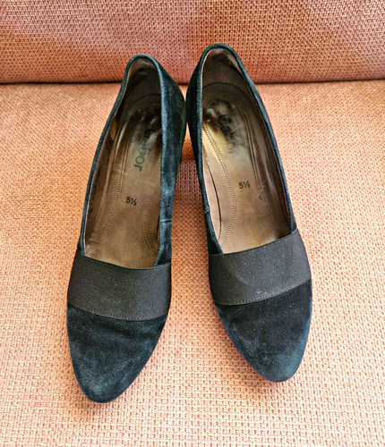 Gabor black suede court shoes - court,