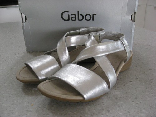 Gabor silver leather sandals