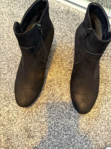Gabor suede black ankle bootie - black,