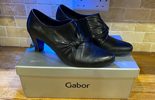 Gabor agnes black leather - leather, knot
